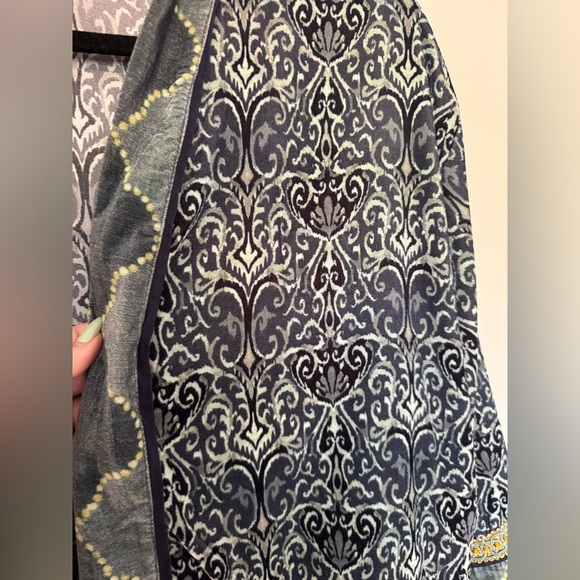 LIKE NEW Soft Surroundings Open Cardigan Kimono Velvet Boho Green Size 1X Plus E - Picture 5 of 6